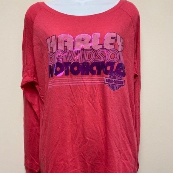 Keystone Harley Davidson Throwback Berry Long Sleeve T-Shirt‎ - size Small - NWT - Picture 2 of 5